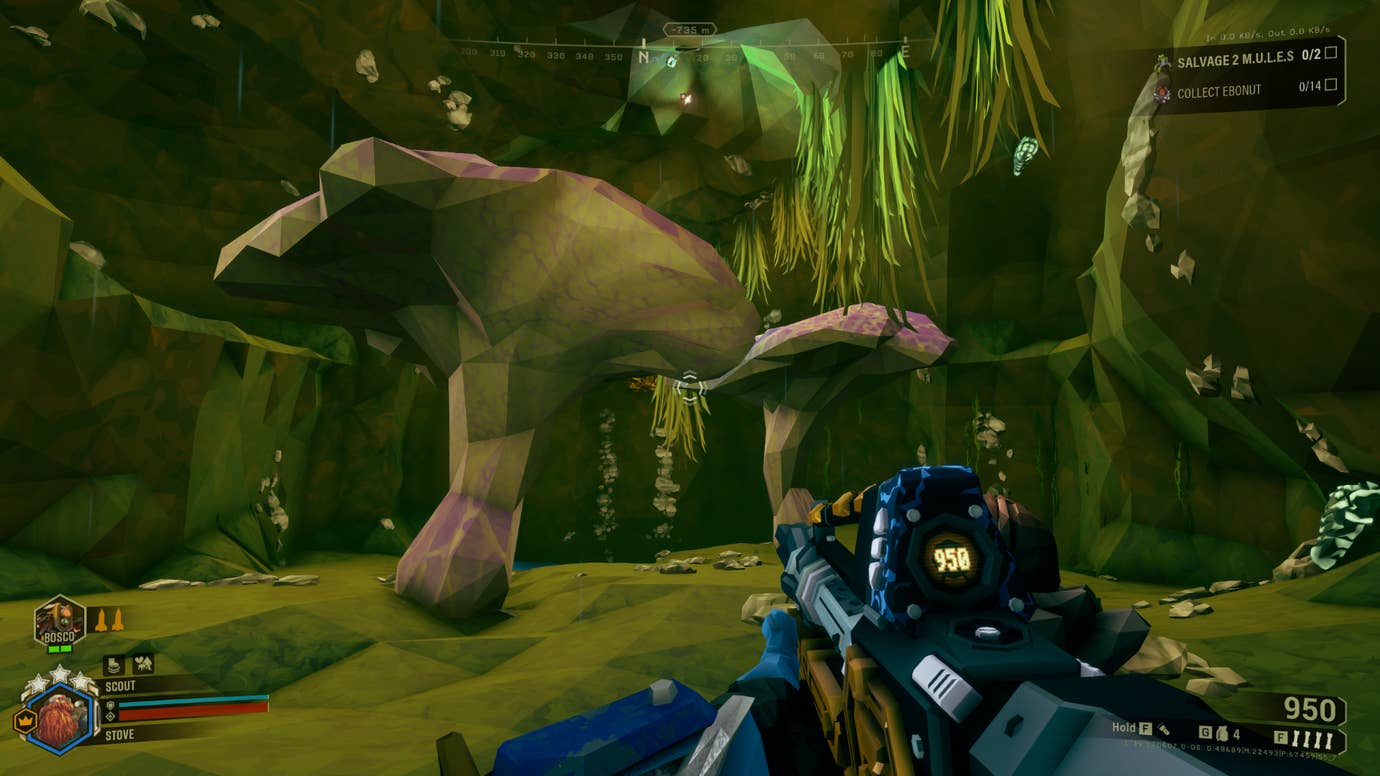 An alien mushroom in Deep Rock Galactic.